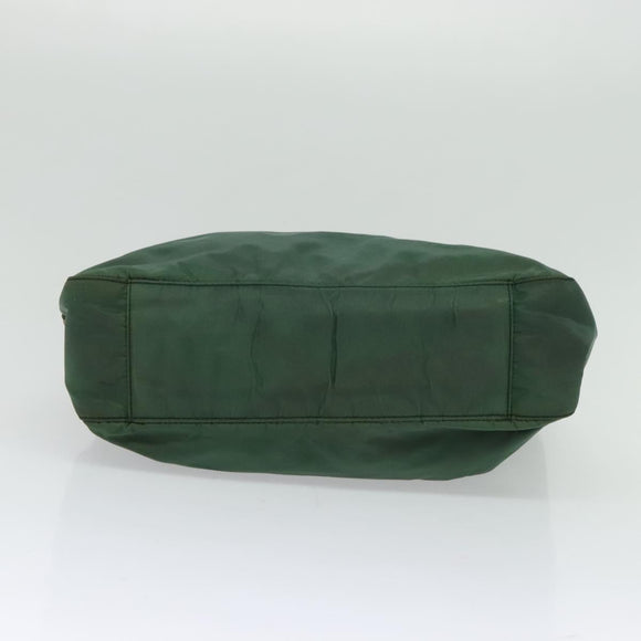 PRADA Shoulder Bag Nylon Plastic Green Silver Auth 126560