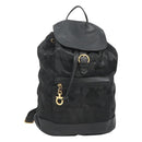 Salvatore Ferragamo Backpack Nylon Black Gold Auth 126564-1