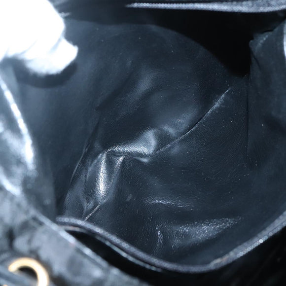 Salvatore Ferragamo Backpack Nylon Black Gold Auth 126564