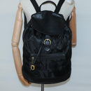 Salvatore Ferragamo Backpack Nylon Black Gold Auth 126564-23