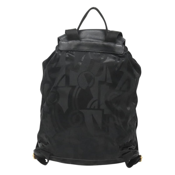 Salvatore Ferragamo Backpack Nylon Black Gold Auth 126564