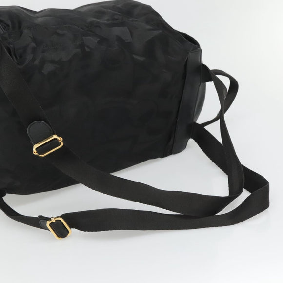Salvatore Ferragamo Backpack Nylon Black Gold Auth 126564