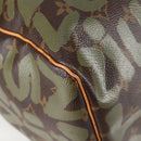 LOUIS VUITTON Monogram Graffiti Keepall 50 Boston Bag Khaki M92196 Auth 126567V-9