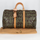 LOUIS VUITTON Monogram Graffiti Keepall 50 Boston Bag Khaki M92196 Auth 126567V-12