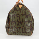 LOUIS VUITTON Monogram Graffiti Keepall 50 Boston Bag Khaki M92196 Auth 126567V-3