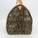 LOUIS VUITTON Monogram Graffiti Keepall 50 Boston Bag Khaki M92196 Auth 126567V-4