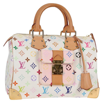 LOUIS VUITTON Monogram Multicolor Speedy 30 Hand Bag White M92643 Auth 126568V