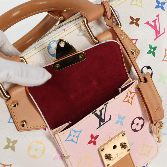 LOUIS VUITTON Monogram Multicolor Speedy 30 Hand Bag White M92643 Auth 126568V