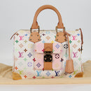 LOUIS VUITTON Monogram Multicolor Speedy 30 Hand Bag White M92643 Auth 126568V-12