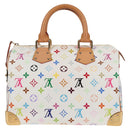 LOUIS VUITTON Monogram Multicolor Speedy 30 Hand Bag White M92643 Auth 126568V-2