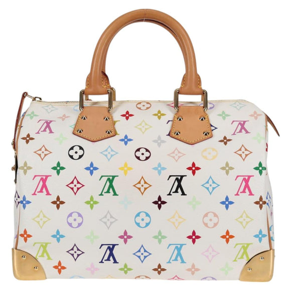 LOUIS VUITTON Monogram Multicolor Speedy 30 Hand Bag White M92643 Auth 126568V