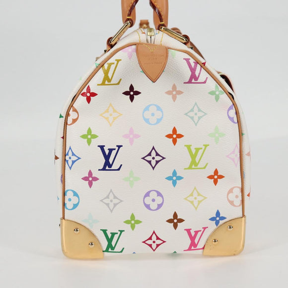 LOUIS VUITTON Monogram Multicolor Speedy 30 Hand Bag White M92643 Auth 126568V