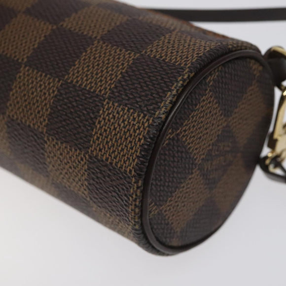 LOUIS VUITTON Damier Ebene Papillon Pouch LV Auth 126574V