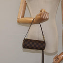 LOUIS VUITTON Damier Ebene Papillon Pouch LV Auth 126574V-20