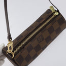 LOUIS VUITTON Damier Ebene Papillon Pouch LV Auth 126574V-6