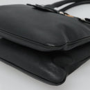 Salvatore Ferragamo Gancini Hand Bag Leather Black Silver Auth 126582-9