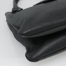 Salvatore Ferragamo Gancini Hand Bag Leather Black Silver Auth 126582-14