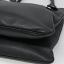 Salvatore Ferragamo Gancini Hand Bag Leather Black Silver Auth 126582-15