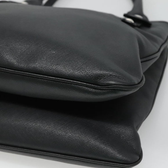 Salvatore Ferragamo Gancini Hand Bag Leather Black Silver Auth 126582