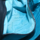 Salvatore Ferragamo Gancini Hand Bag Leather Black Silver Auth 126582-11