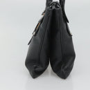 Salvatore Ferragamo Gancini Hand Bag Leather Black Silver Auth 126582-4