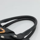 Salvatore Ferragamo Gancini Hand Bag Leather Black Silver Auth 126582-8