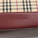 BURBERRY Nova Check Tote Bag Canvas Beige Red gold Auth 126583-17