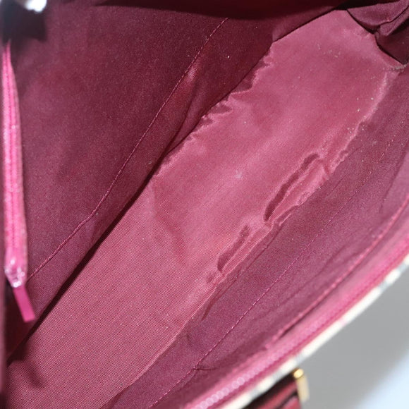 BURBERRY Nova Check Tote Bag Canvas Beige Red gold Auth 126583