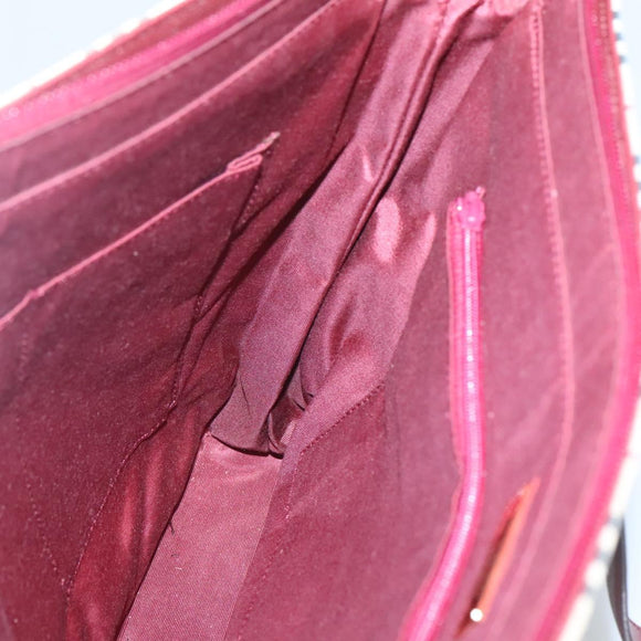 BURBERRY Nova Check Tote Bag Canvas Beige Red gold Auth 126583