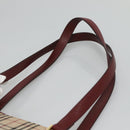 BURBERRY Nova Check Tote Bag Canvas Beige Red gold Auth 126583-8
