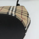 BURBERRY Nova Check Shoulder Bag PVC Beige Gold Auth 126584-14