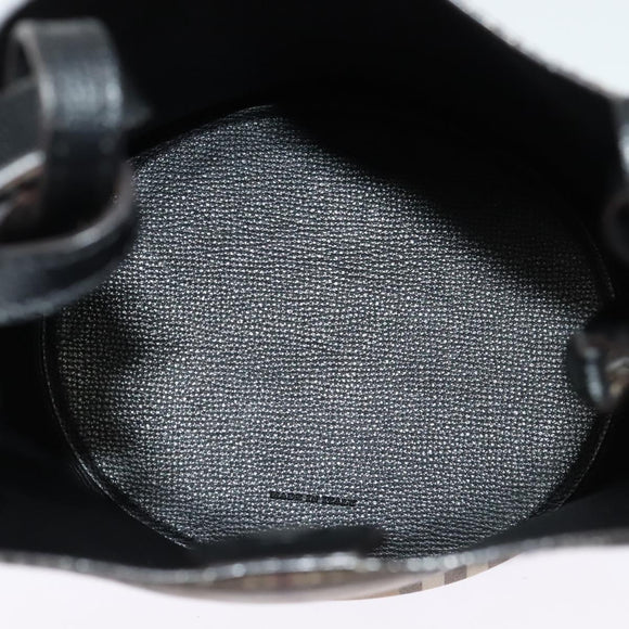 BURBERRY Nova Check Shoulder Bag PVC Beige Gold Auth 126584