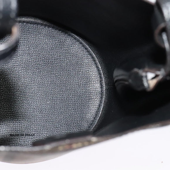 BURBERRY Nova Check Shoulder Bag PVC Beige Gold Auth 126584