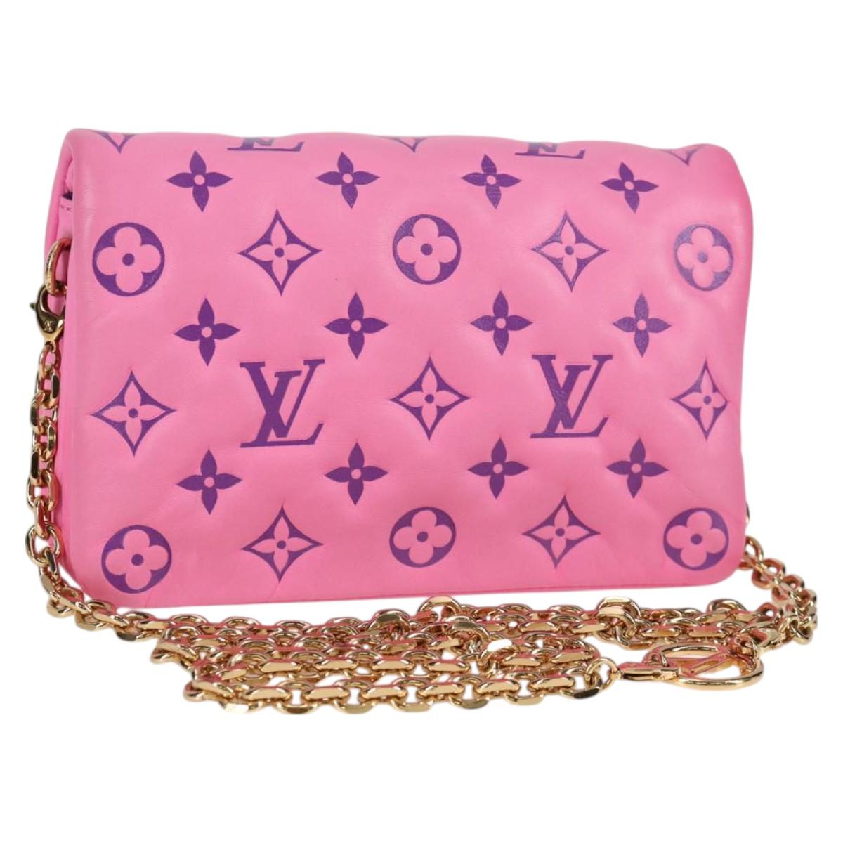 LOUIS VUITTON Monogram Pochette Coussin Shoulder Bag Pink M80745 LOUIS VUITTON Monogram Pochette Coussin Shoulder Bag Pink M80745