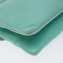 CHANEL Chain Choco Bar Shoulder Bag Lamb Skin Light Blue Silver CC Auth 126604-13