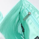 CHANEL Chain Choco Bar Shoulder Bag Lamb Skin Light Blue Silver CC Auth 126604-19