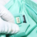 CHANEL Chain Choco Bar Shoulder Bag Lamb Skin Light Blue Silver CC Auth 126604-22