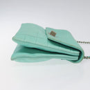 CHANEL Chain Choco Bar Shoulder Bag Lamb Skin Light Blue Silver CC Auth 126604-4