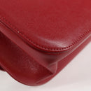 CHANEL Chain V Stitch Shoulder Bag Lamb Skin Red Gold CC Auth 126605M-12