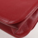 CHANEL Chain V Stitch Shoulder Bag Lamb Skin Red Gold CC Auth 126605M-13