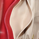 CHANEL Chain V Stitch Shoulder Bag Lamb Skin Red Gold CC Auth 126605M-23