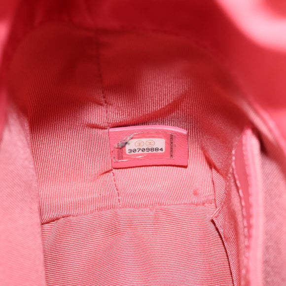 CHANEL Chain Shoulder Bag Lamb Skin Pink Gold CC Auth 126608M