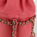 CHANEL Chain Shoulder Bag Lamb Skin Pink Gold CC Auth 126608M-4