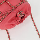 CHANEL Chain Shoulder Bag Lamb Skin Pink Gold CC Auth 126608M-7