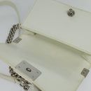 CHANEL Chain Matelasse Boy Chanel Shoulder Bag Enamel White CC Auth 126609-16