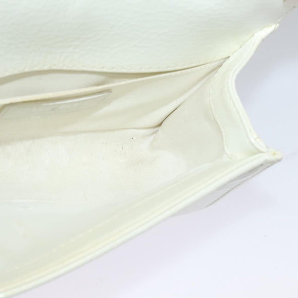 CHANEL Chain Matelasse Boy Chanel Shoulder Bag Enamel White CC Auth 126609