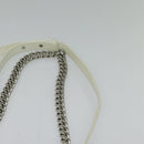 CHANEL Chain Matelasse Boy Chanel Shoulder Bag Enamel White CC Auth 126609-8