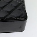 CHANEL Matelasse Chain Shoulder Bag Enamel Black Gold CC Auth 126614-13