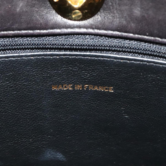 CHANEL Matelasse Chain Shoulder Bag Enamel Black Gold CC Auth 126614