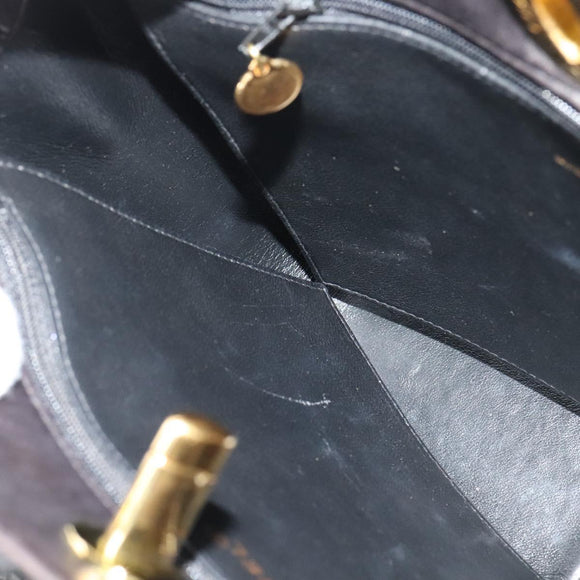 CHANEL Matelasse Chain Shoulder Bag Enamel Black Gold CC Auth 126614